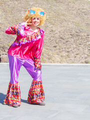 Girl in hippie costume