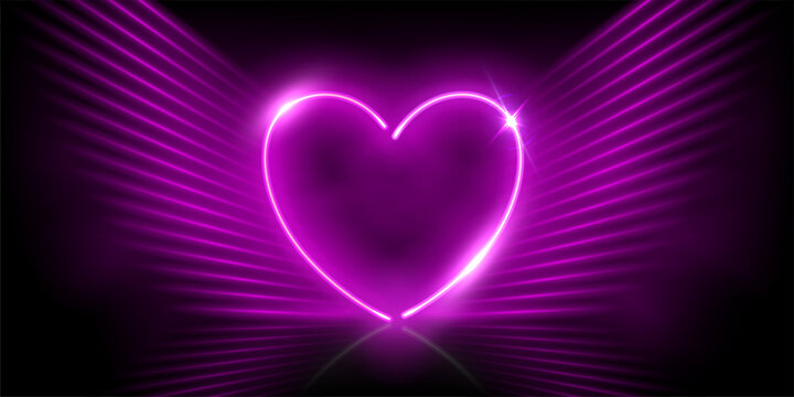 Purple Glittering Heart In Black Background HD Love Wallpapers  HD  Wallpapers  ID 71960