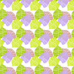 geometric seamless pattern floral with abstract leaves