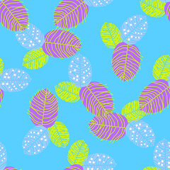 geometric seamless pattern floral with abstract leaves