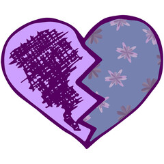 Heart with a pattern, clipart for a holiday, invitation, wedding