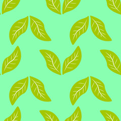 Fototapeta premium geometric seamless pattern floral with abstract leaves