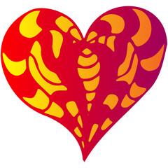 Heart with gradient fill, clipart for romantic design and decoration