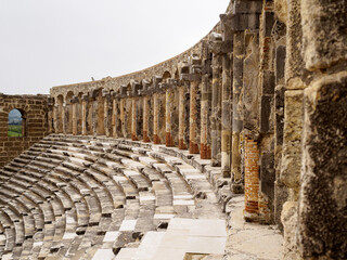 Fototapeta premium view on the ancient Greek stone amphitheater