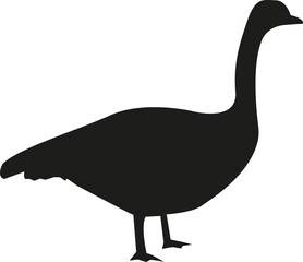 Wild goose standing vector. Bird signs and symbols.
