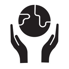 Obraz premium save the planet glyph icon