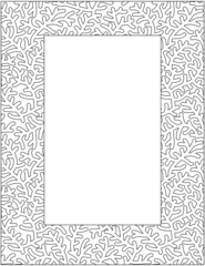 Abstract decorative wide frame or border with coral or frosted branches pattern for writing paper, diary, journal, notebook, etc.

