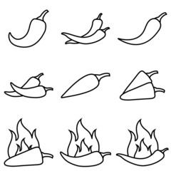 Pepper line icon, vector logo isolated on white background