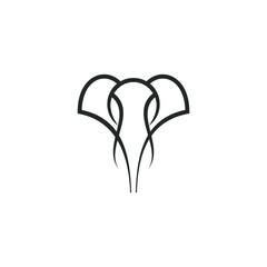 elephant line logo vector simple 