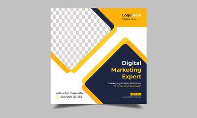 Digital marketing and corporate social media and instagram post design and web banner template Premium Vector