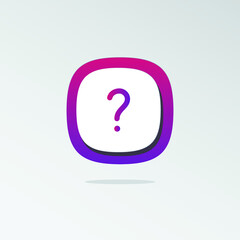 Question Mark sign 3D icon. Icons web, logo, button. 3D vector Illustrations. Concept for favicon, app icon, web banner, logo