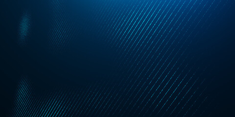 Blue particles wave background. Abstract dynamic mesh. Big data technology.	