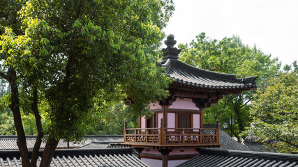 Traditional Chinese architecture at Hanshan Temple, in Suzhou, China