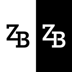 Z B ZB BZ Letter Monogram Initial  Logo Design Template. Suitable for General Sports Fitness Construction Finance Company Business Corporate Shop Apparel in Simple Modern Style Logo Design.