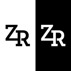 Z R ZR RZ Letter Monogram Initial  Logo Design Template. Suitable for General Sports Fitness Construction Finance Company Business Corporate Shop Apparel in Simple Modern Style Logo Design.