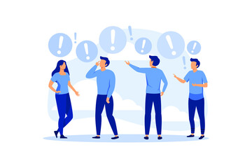 people communication in search of ideas, problem solving, use in web projects and applications vector flat modern design illustration