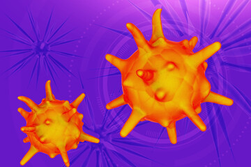 3d render Corona virus microscopic view
