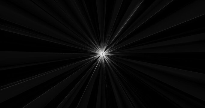 Render with rays from the center on black and white background