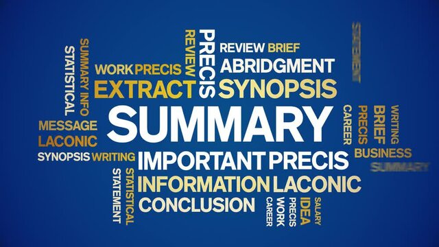 Summary Animated tag word cloud;text design animation kinetic typography seamless loop.