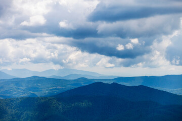 Landscape of mountain Shoria. Kemerovo region, Kuzbass, Russia
