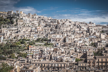 Naklejka premium Wonderful View of Modica City Centre, Ragusa, Sicily, Italy, Europe, World Heritage Site
