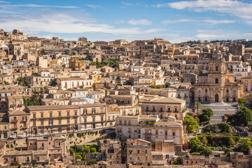 Fototapeta na wymiar Wonderful View of Modica City Centre, Ragusa, Sicily, Italy, Europe, World Heritage Site