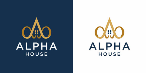 Alpha house logo design