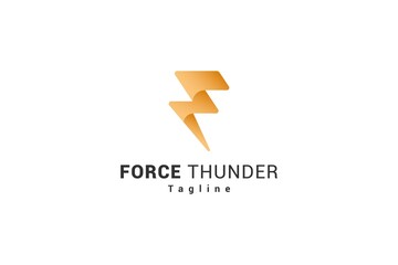 Letter F creative force thunder logo