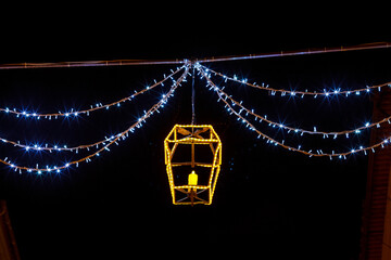 lantern on the street  at christmas