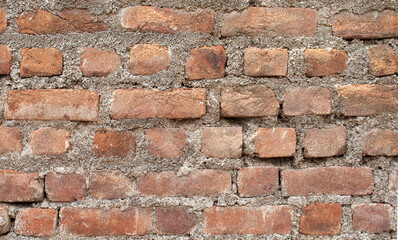 Obraz premium Old brick wall with red brick Background of brick wall texture red stone wall pattern.