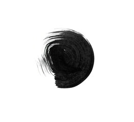 Naklejka premium black circle brush strokes on the white background