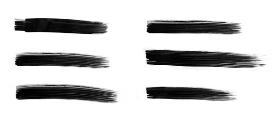Black ink brush strokes Set collection