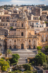 Wonderful View of Modica City Centre with the San Giorgio Cathedral, Ragusa, Sicily, Italy, Europe, World Heritage Site