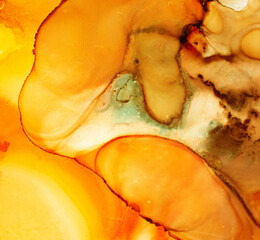 Yellow alcohol art abstract fluid art painting background alcohol ink technique