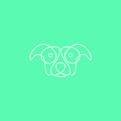 Dog Line art Aesthetic Logo Design Vector