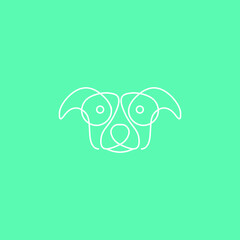 Dog Line art Aesthetic Logo Design Vector