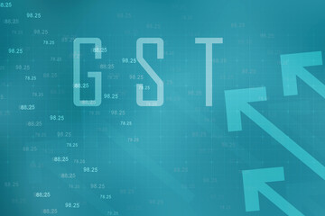 2d rendering Stock market online business concept. business Graph with GST