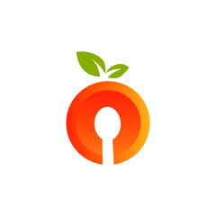 Diet Fruit Orang Simple Modern Logo Vector 