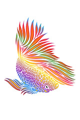 beautiful  design vector beauty of colorful betta fish with beautiful fins for clothing