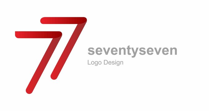 Set of number 77 premium logo icon design for template elements