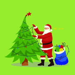 santa claus and christmas tree