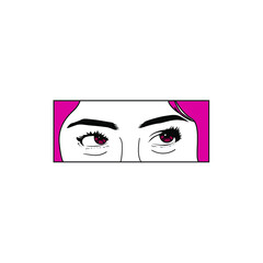 Woman Face Eyes Vector Design 