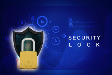 3d rendering Security shield illustration