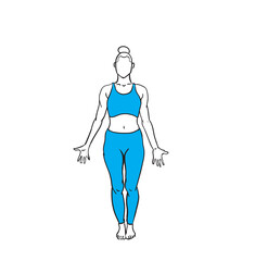 Yoga Pose Digital linework drawing illustration 