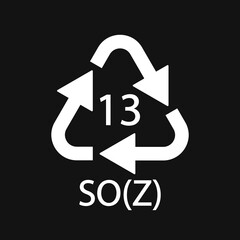 Battery recycling symbol 13 SO(Z). Vector illustration