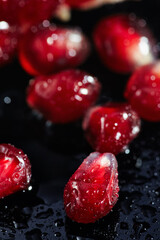 pomegranate seeds close-up