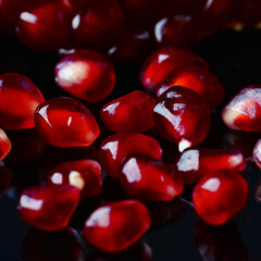 pomegranate seeds close-up