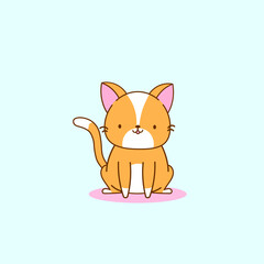 cartoon cat style kawaii