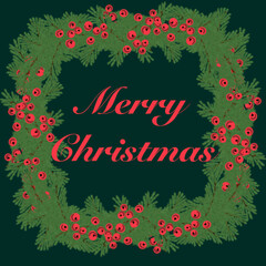 fir branch,christmas tree branch,evergreen tree,red berries,christmas wreath,christmas fir branches with red berries,garlands sparkling,flashing,glowing,green,red,yellow,blue,gray,beige background,blu