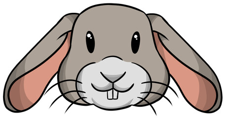 Cute little rabbit, symbol of the year 2023, the rabbit is smiling